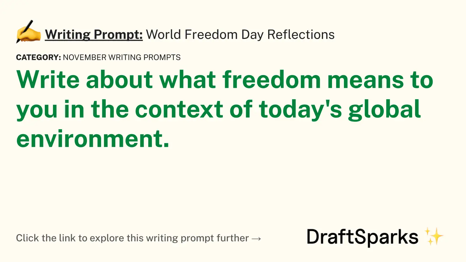 World Freedom Day Reflections