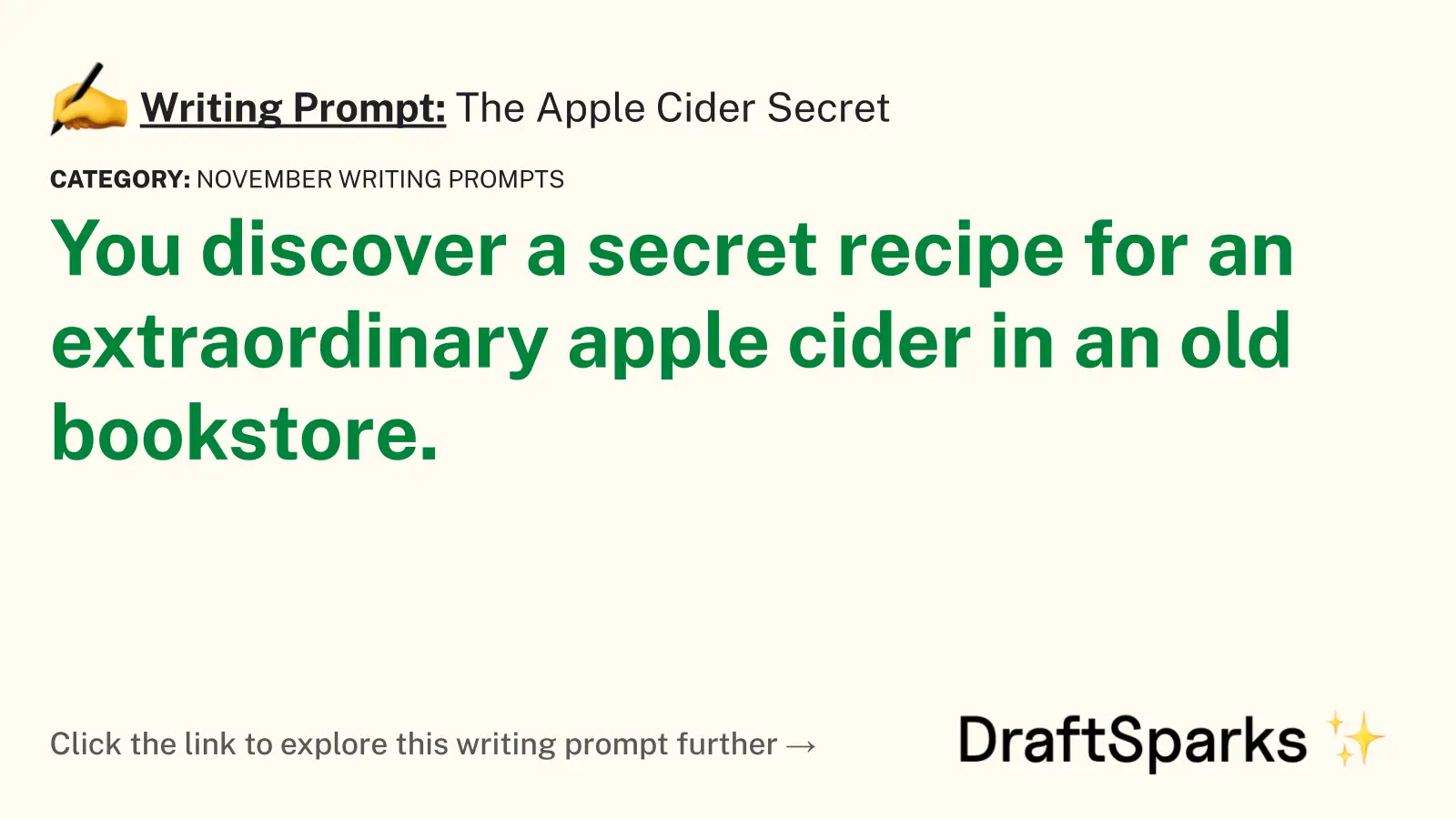 The Apple Cider Secret