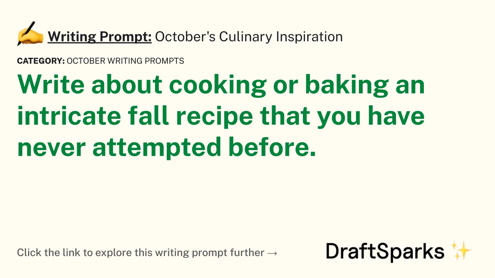 October’s Culinary Inspiration