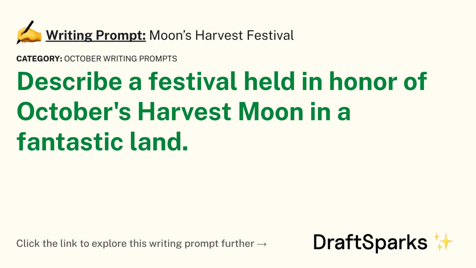 Moon’s Harvest Festival