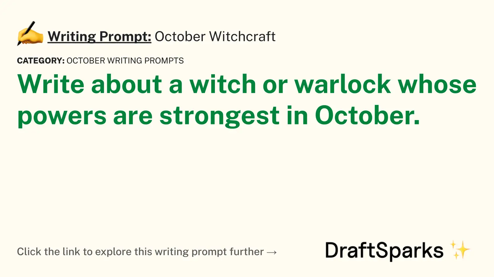 October Witchcraft