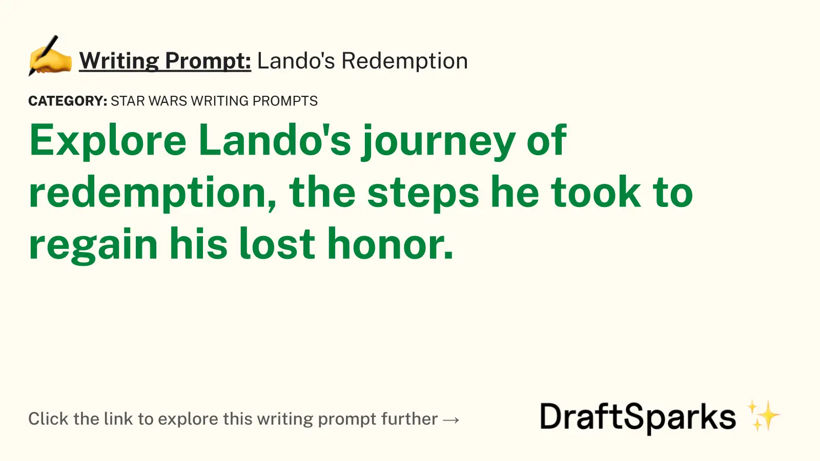 Lando’s Redemption