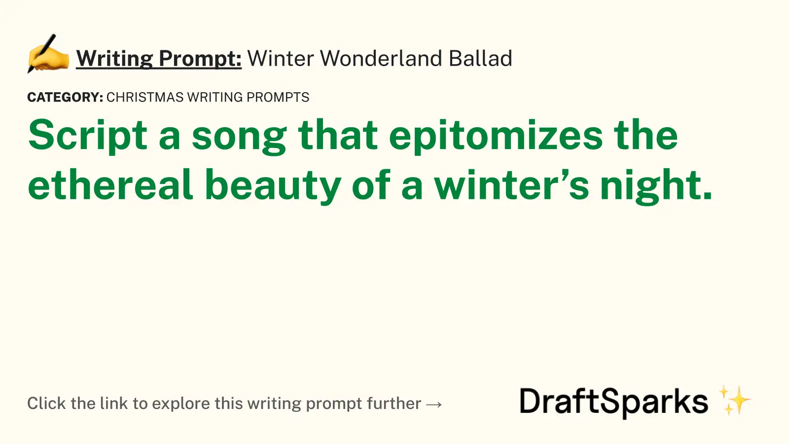 Winter Wonderland Ballad