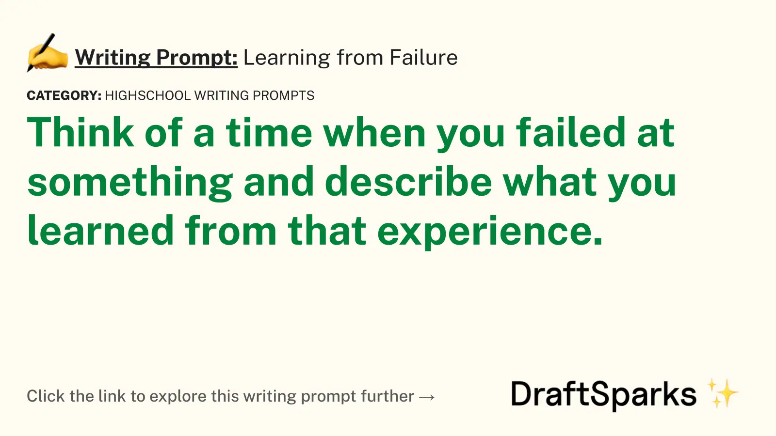 Learning from Failure