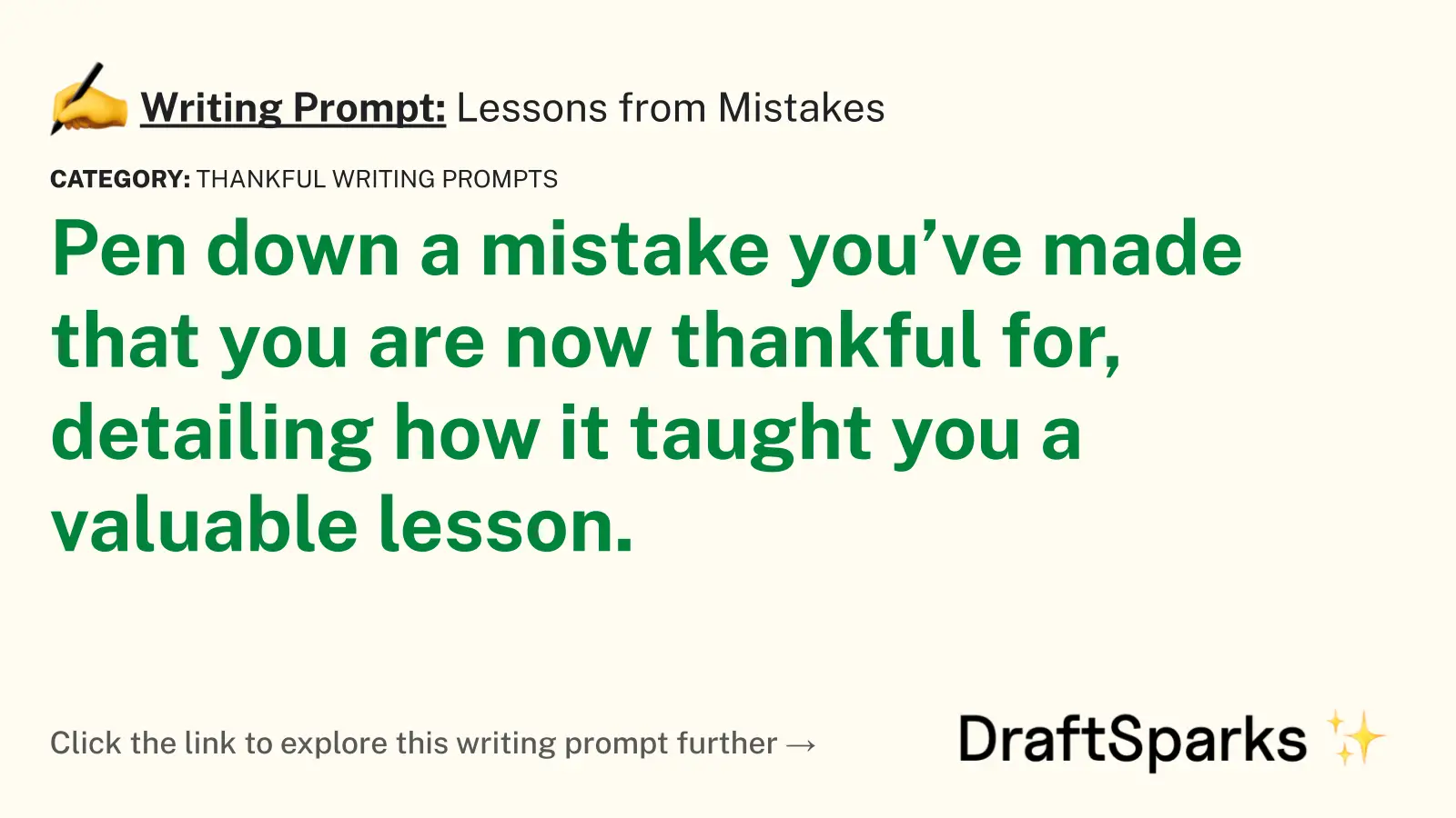 Lessons from Mistakes