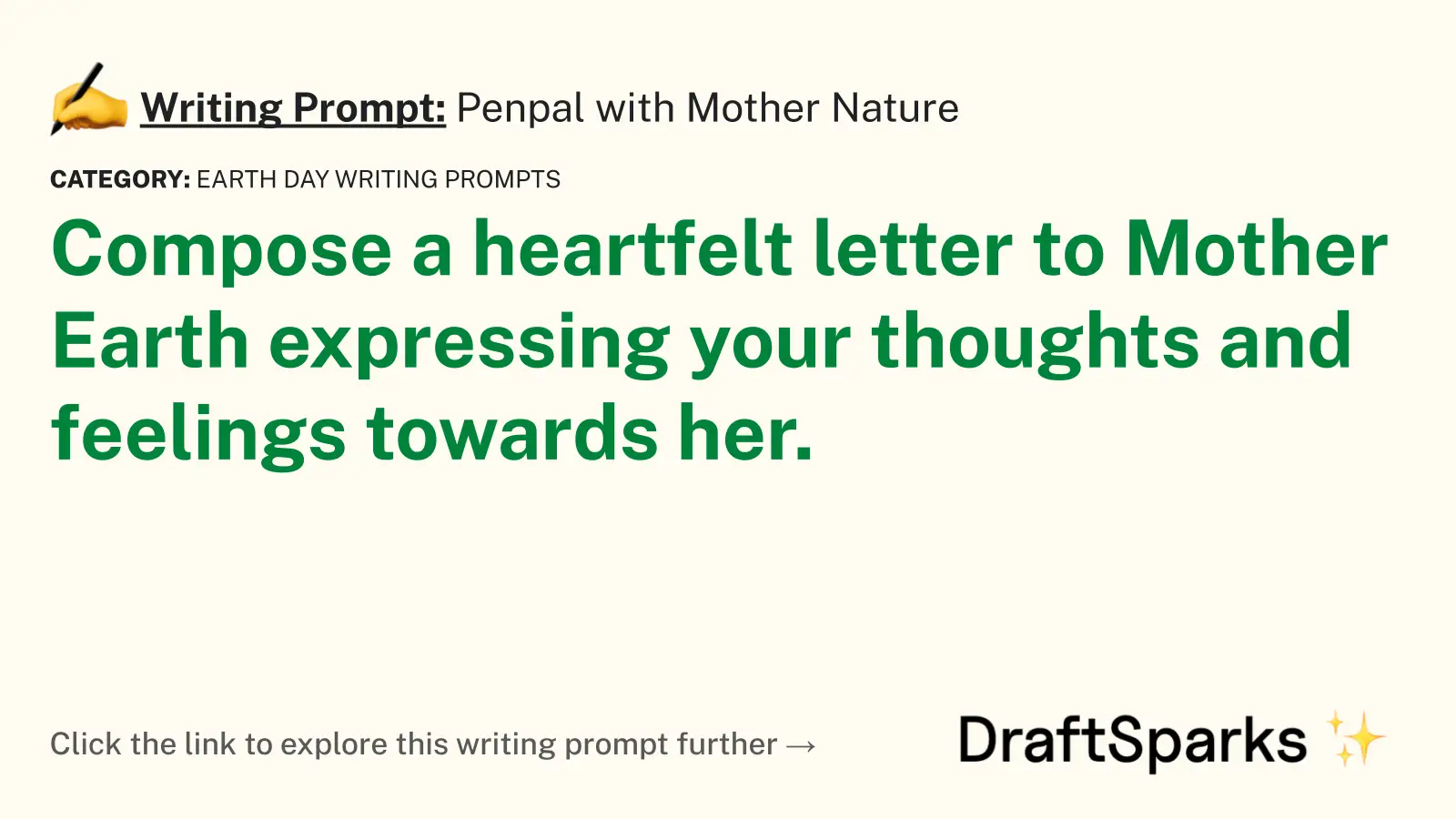 Penpal with Mother Nature