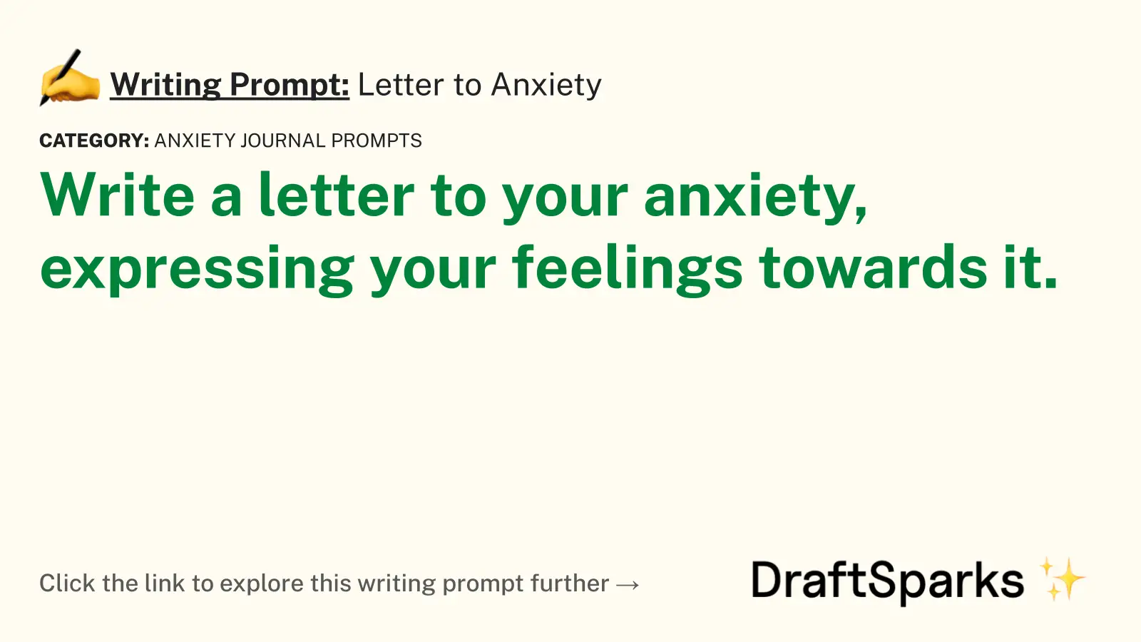 Letter to Anxiety