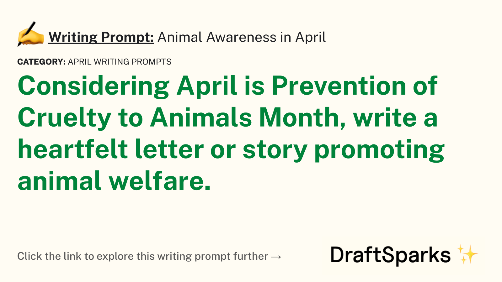 Animal Awareness in April
