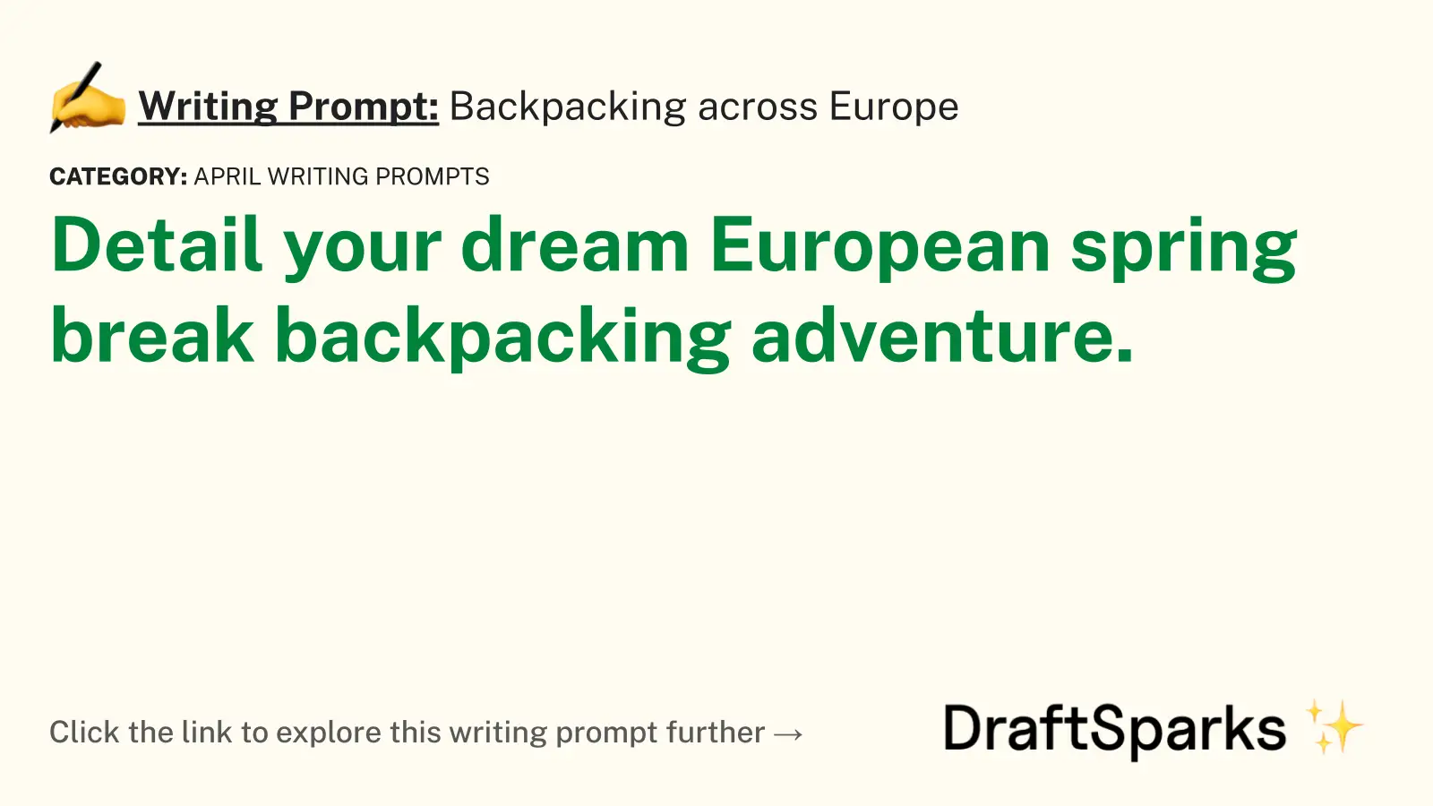 Backpacking across Europe