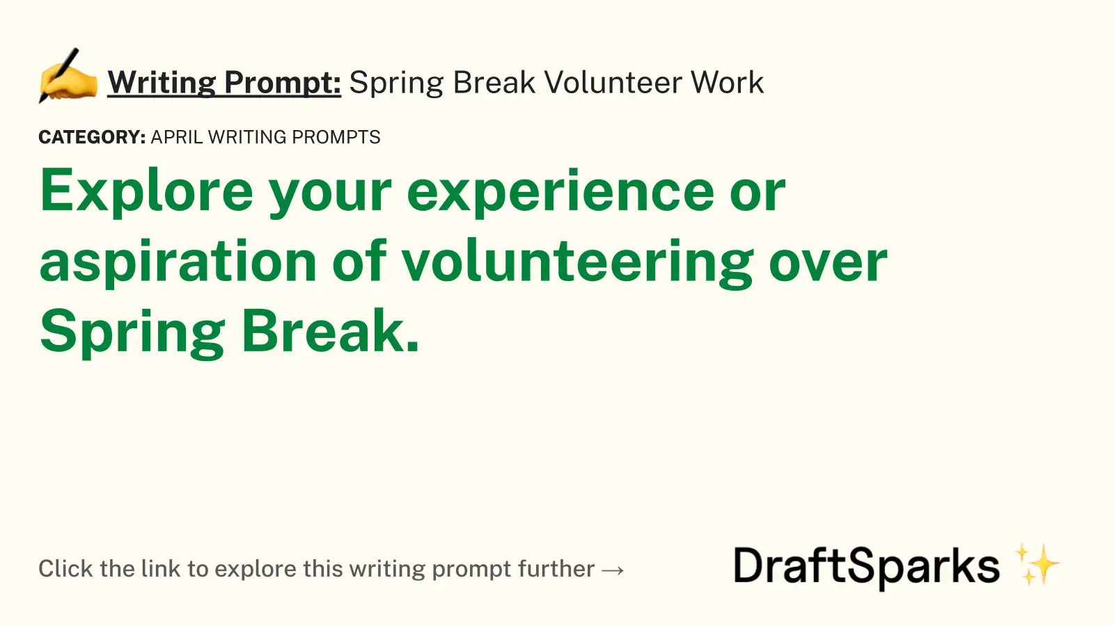 Spring Break Volunteer Work