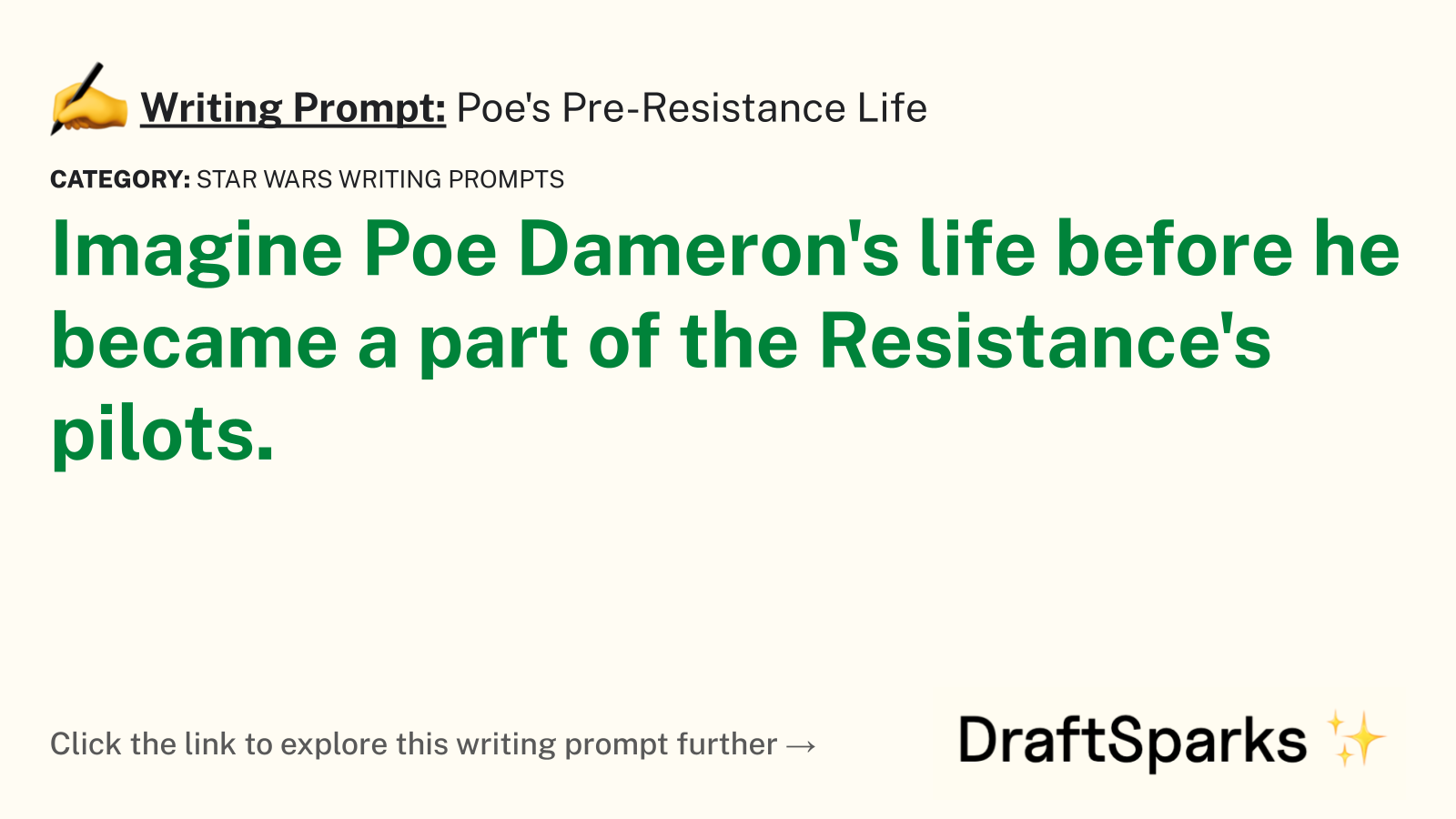 Poe’s Pre-Resistance Life