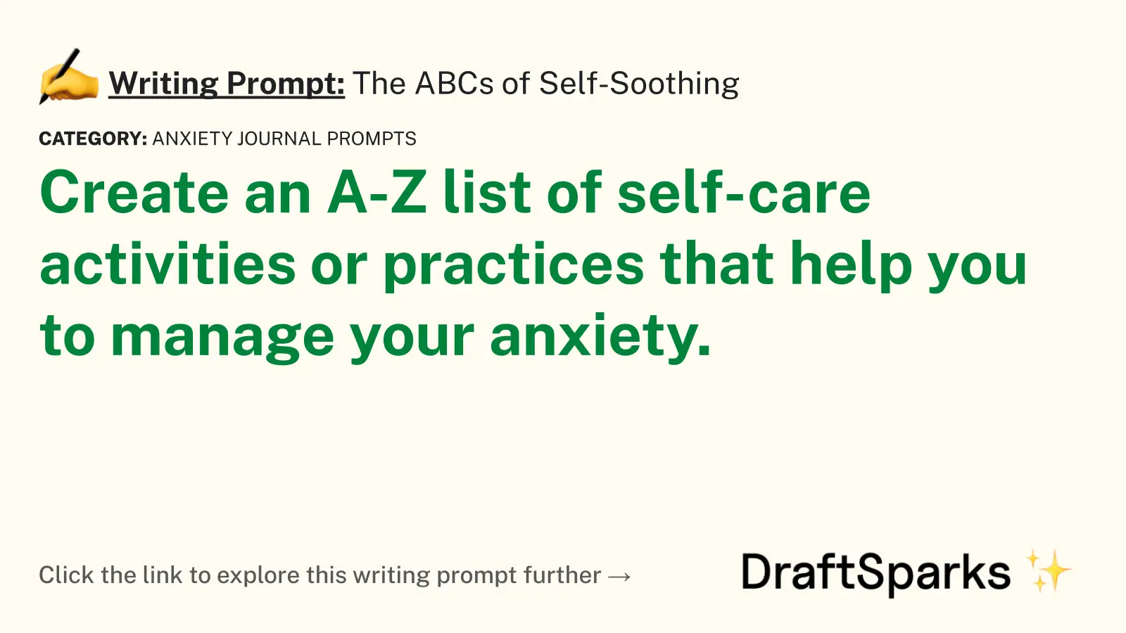 The ABCs of Self-Soothing