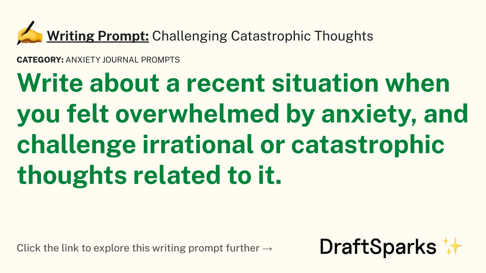 Challenging Catastrophic Thoughts