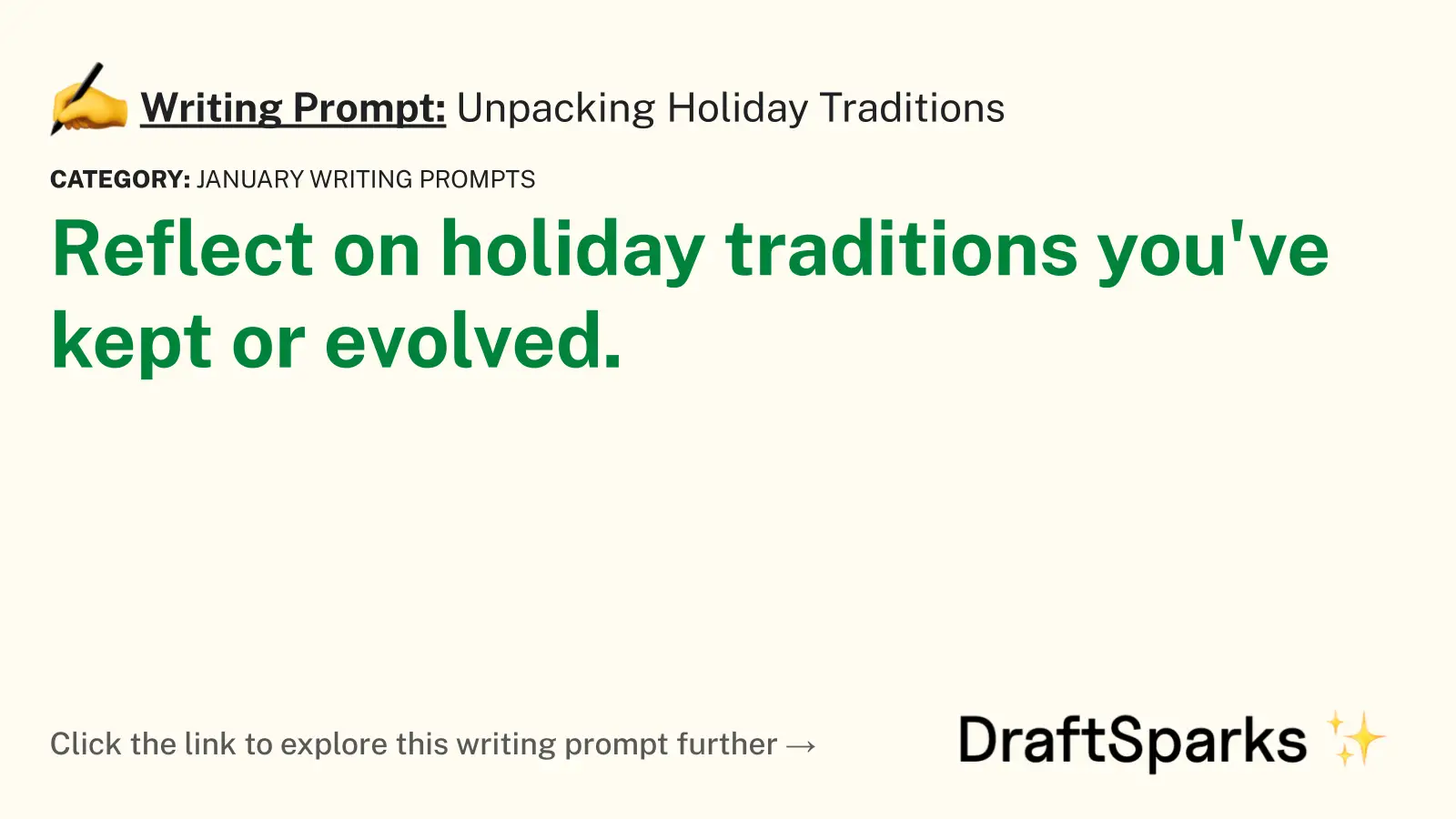 Unpacking Holiday Traditions
