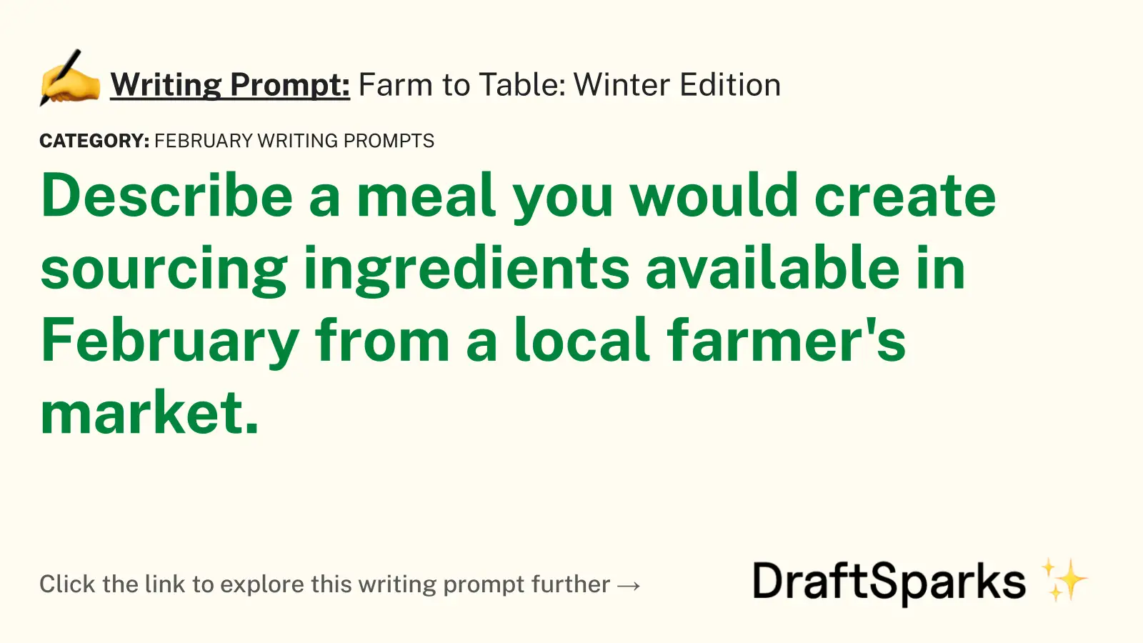 Farm to Table: Winter Edition