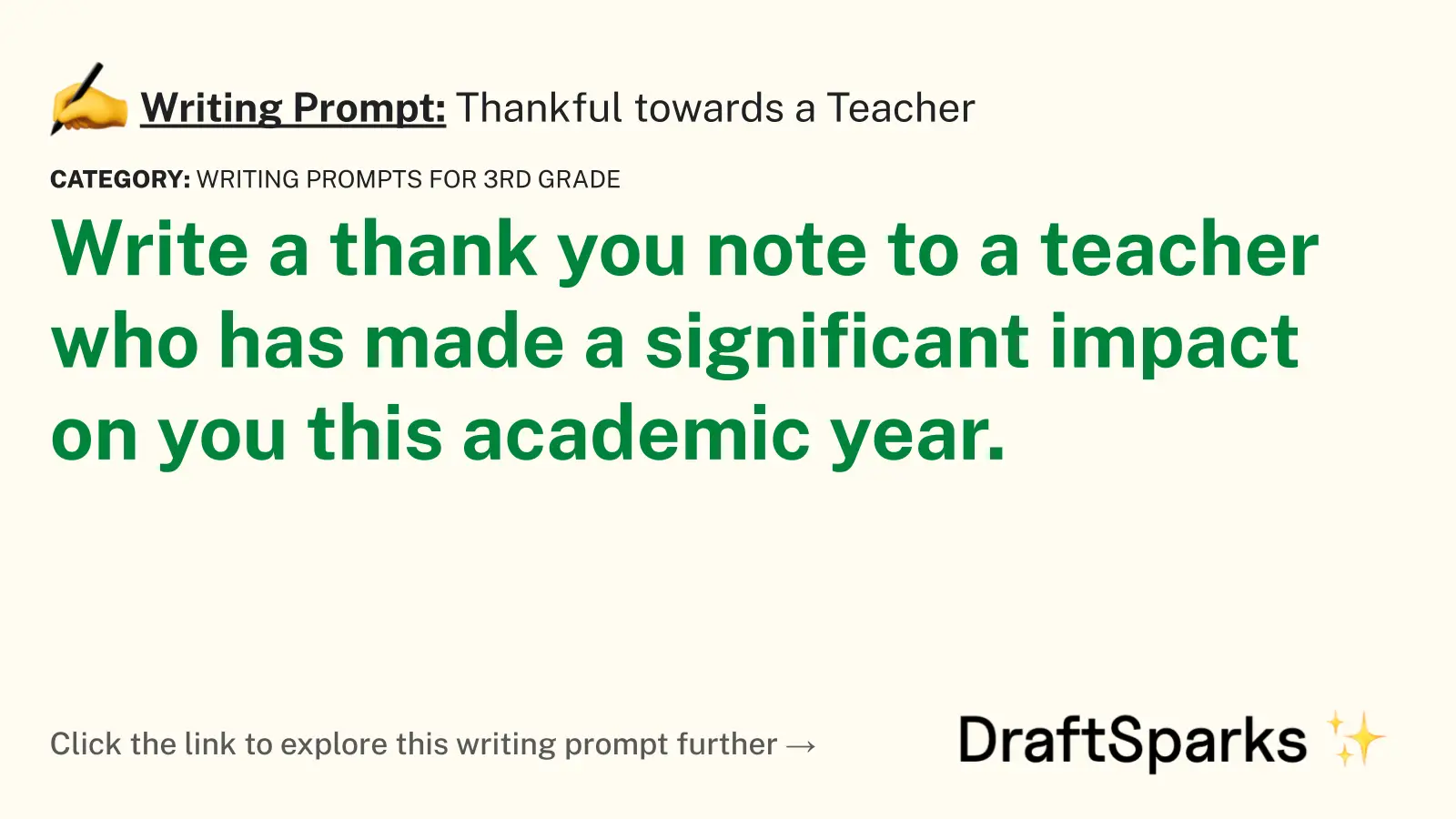 Thankful towards a Teacher