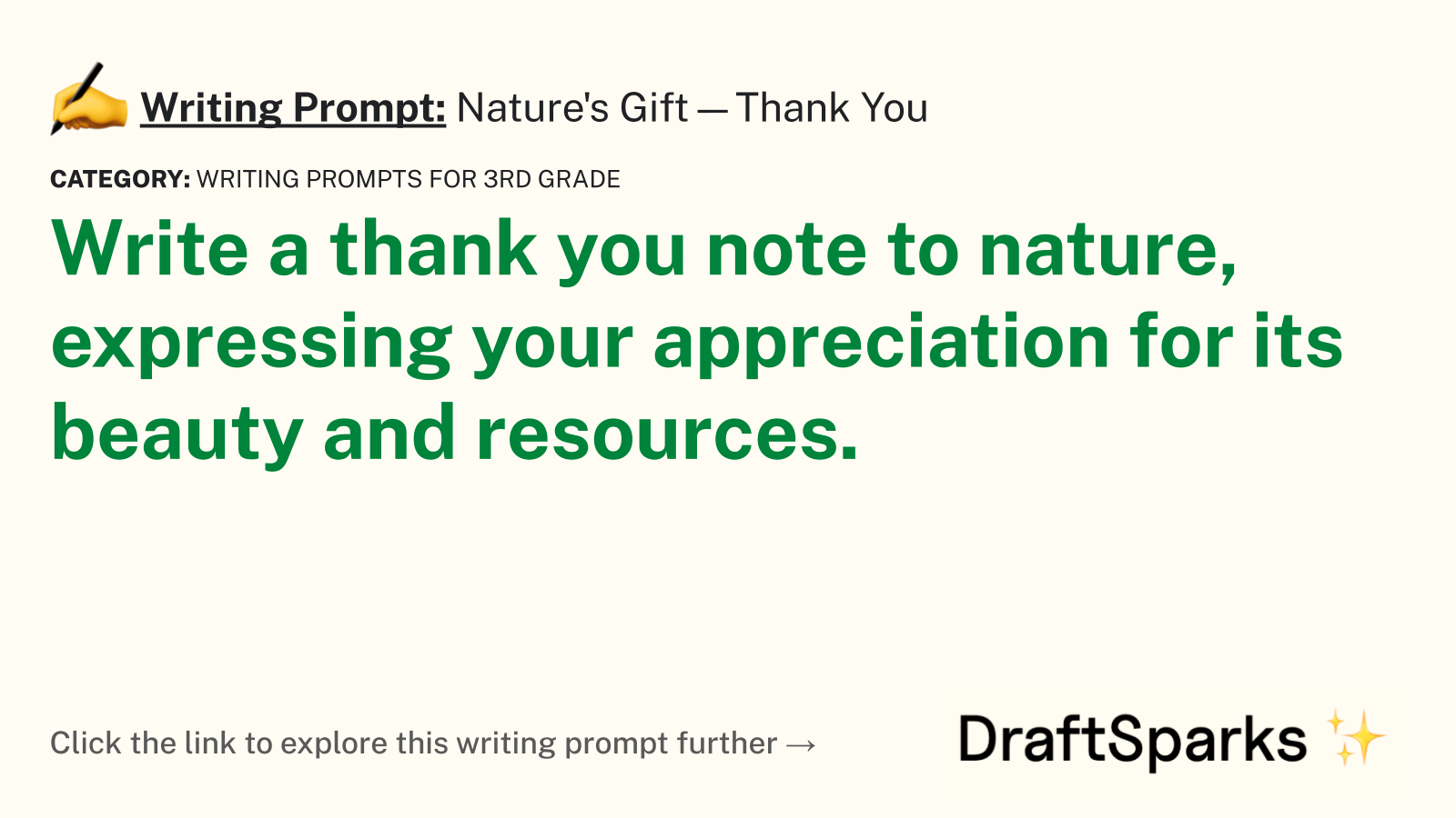 Nature’s Gift—Thank You