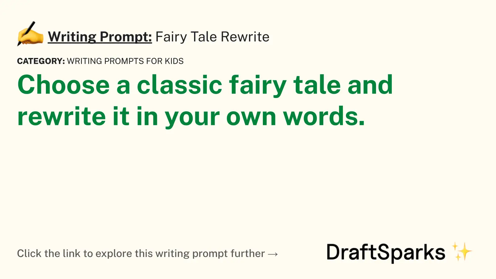 Fairy Tale Rewrite
