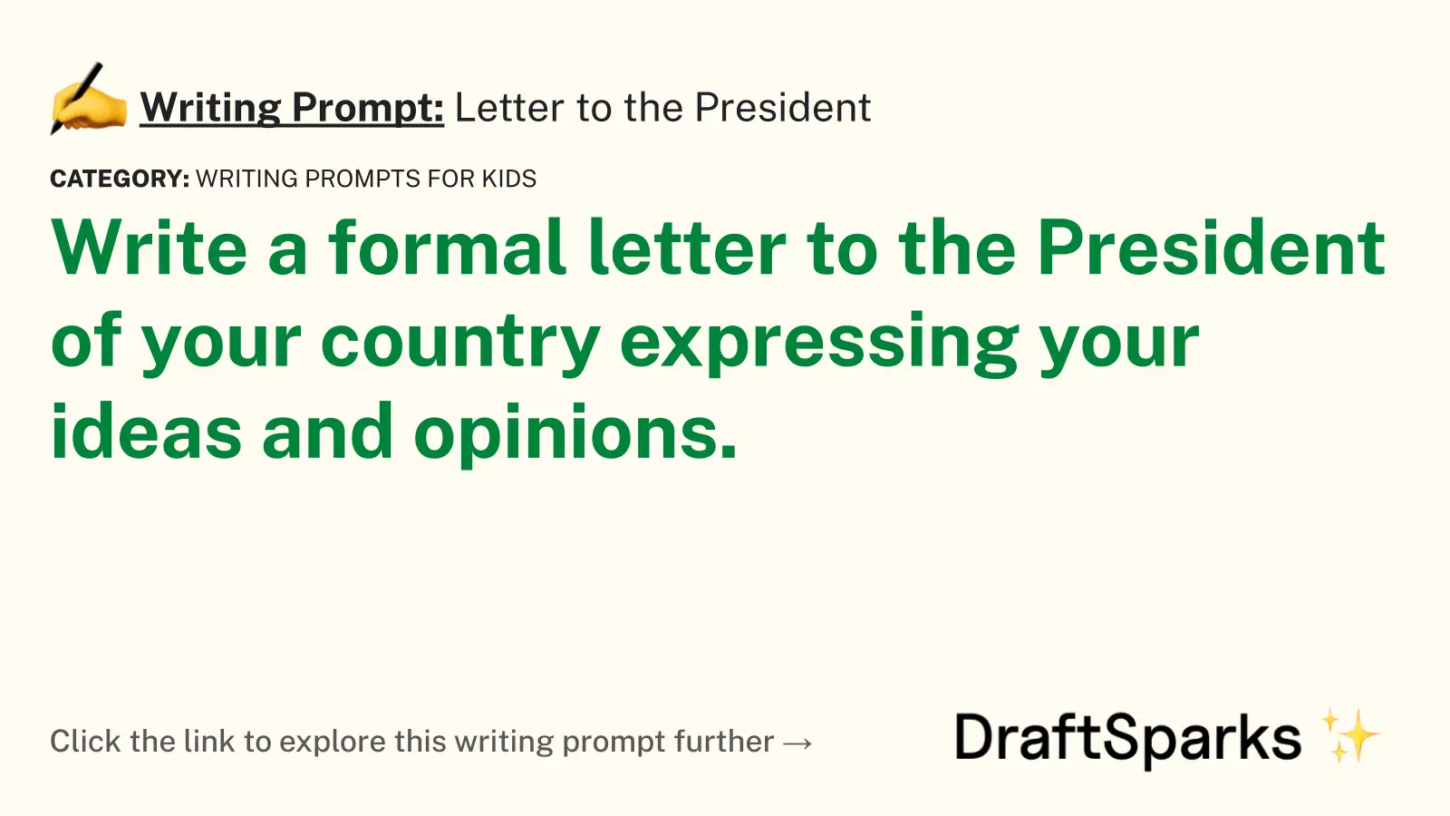 Letter to the President
