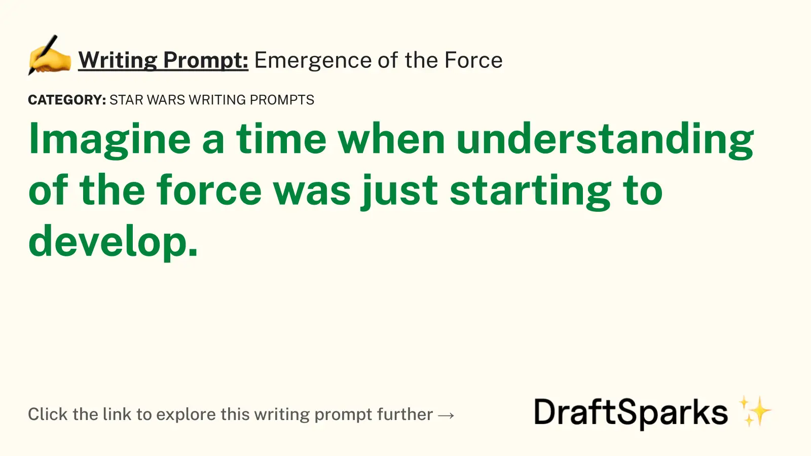 Emergence of the Force