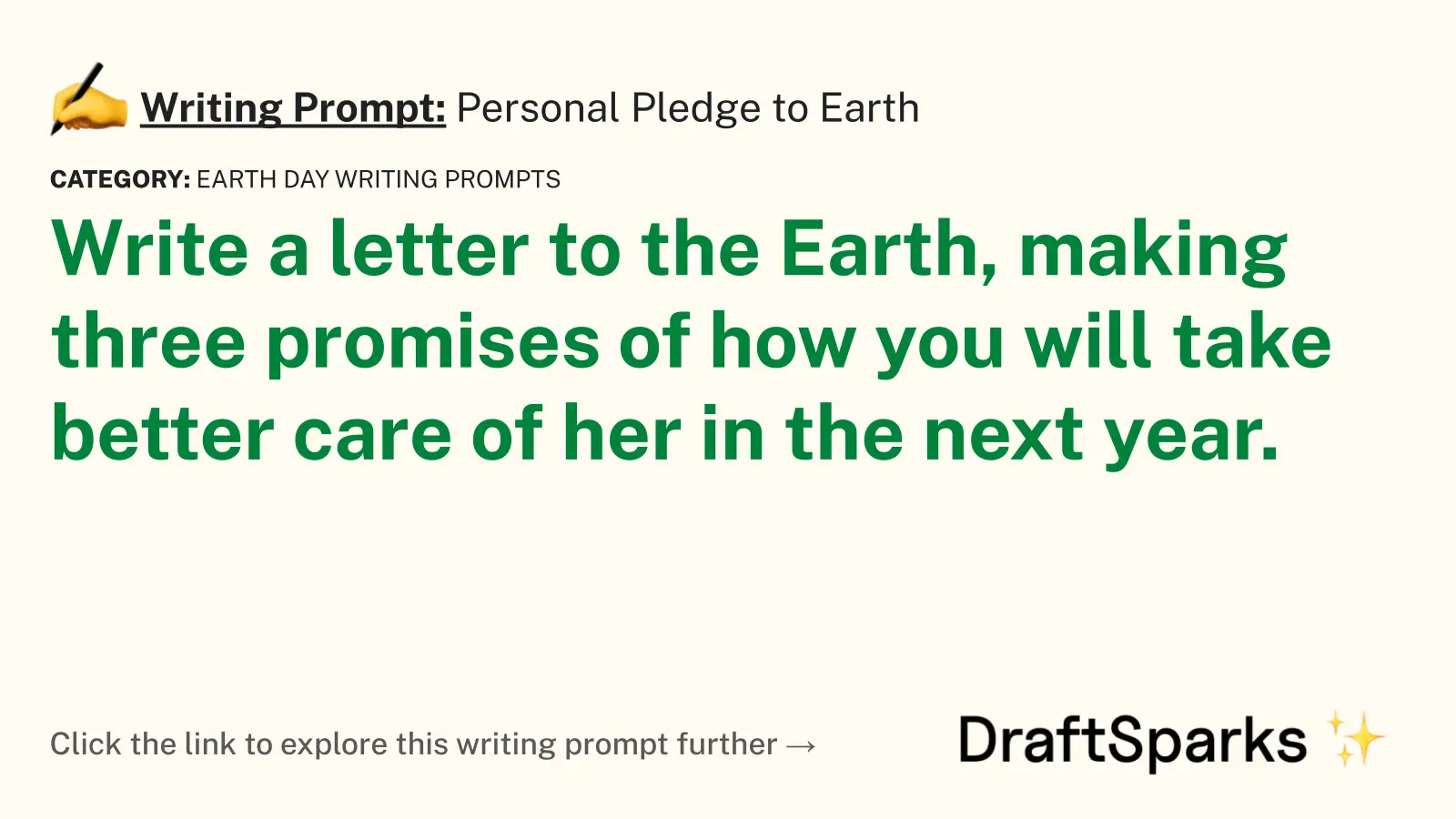 Personal Pledge to Earth