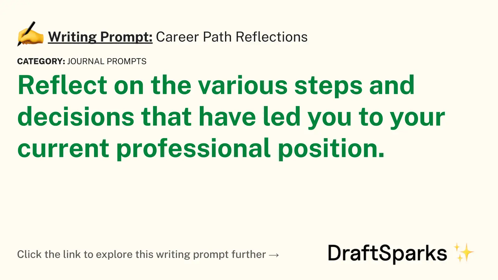 Career Path Reflections
