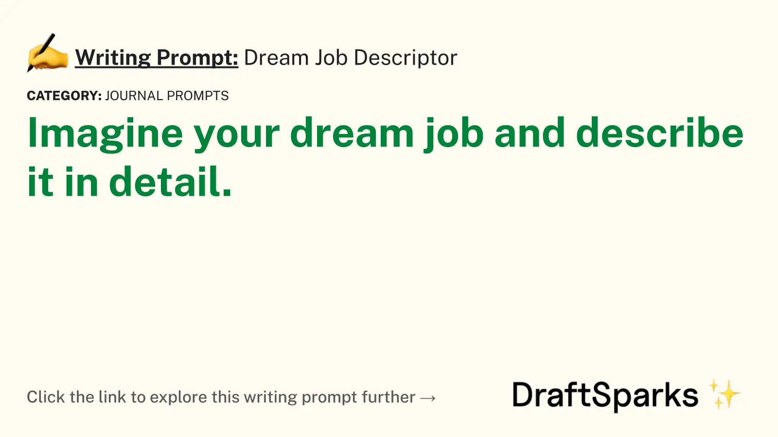 Dream Job Descriptor