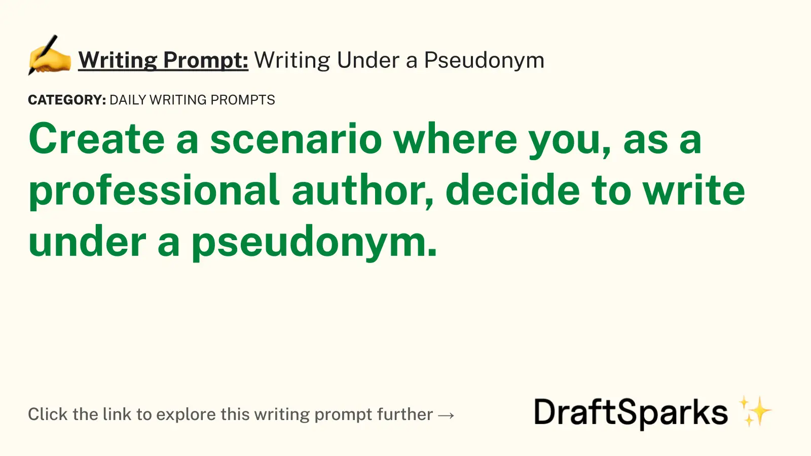 Writing Under a Pseudonym