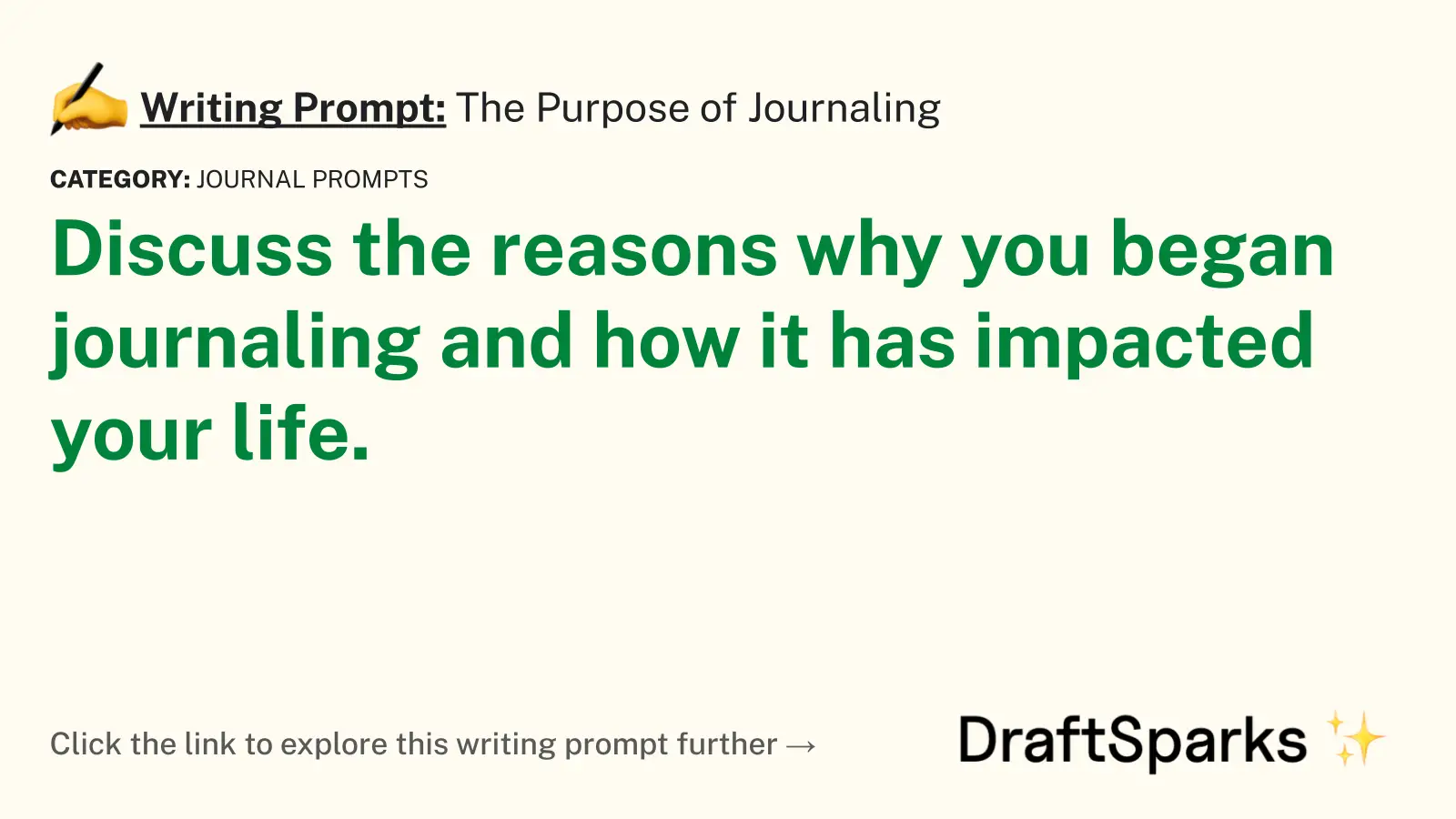The Purpose of Journaling