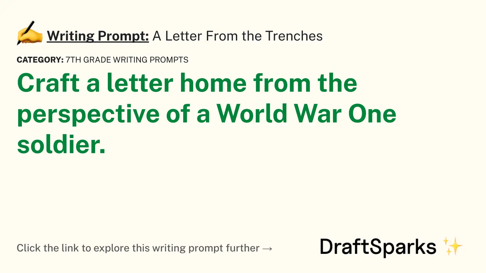 A Letter From the Trenches