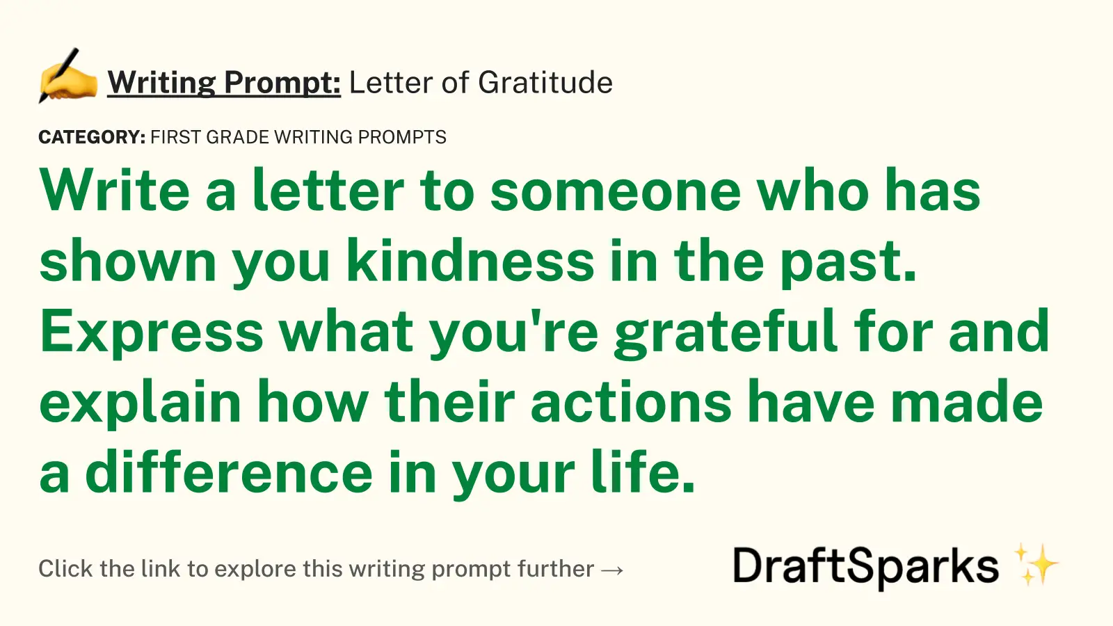 Letter of Gratitude