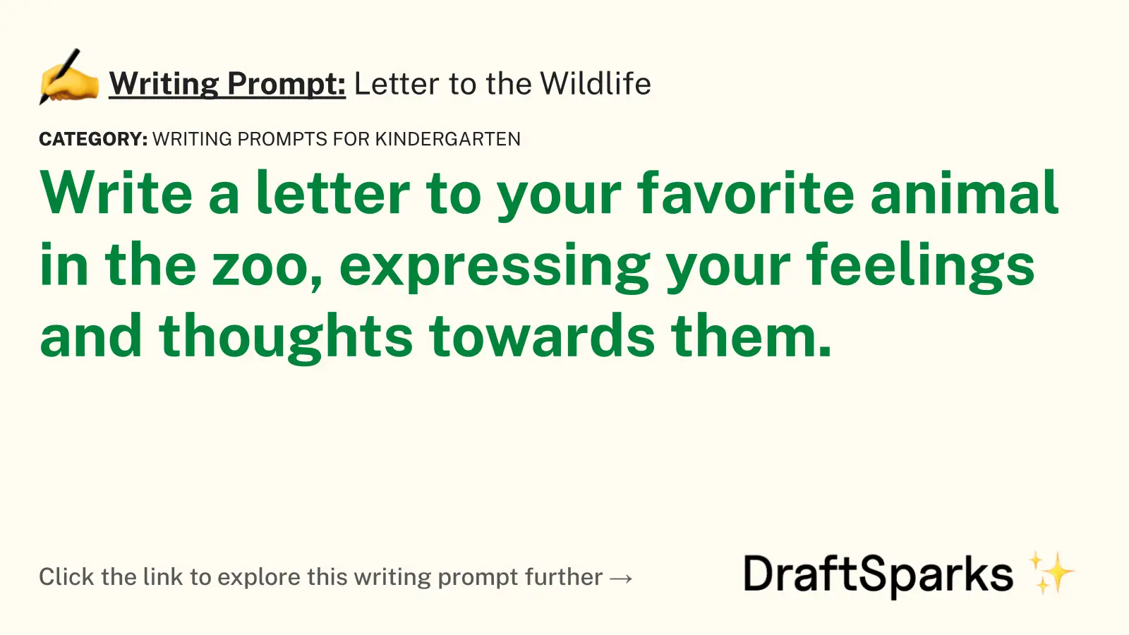 Letter to the Wildlife