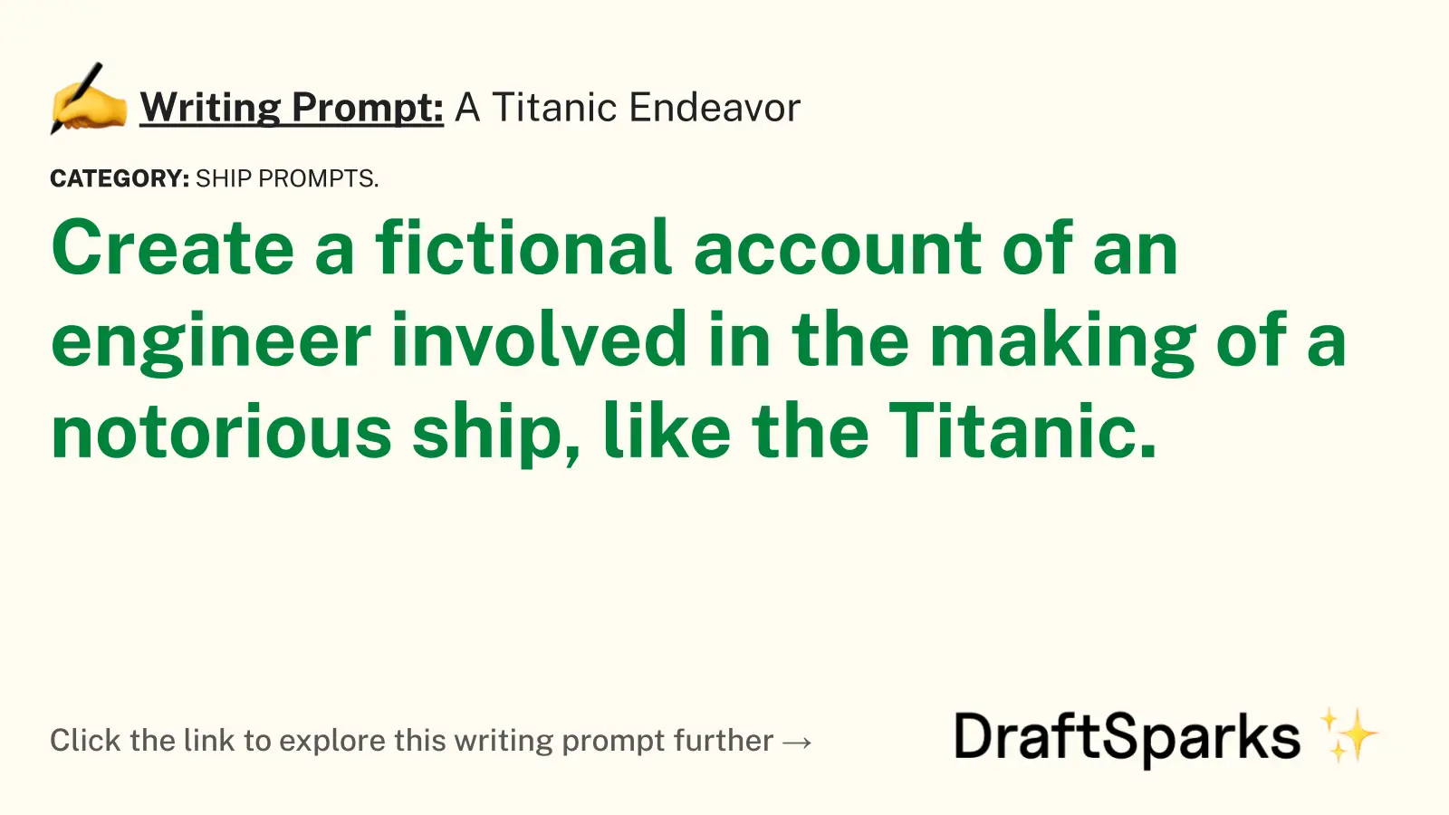 A Titanic Endeavor