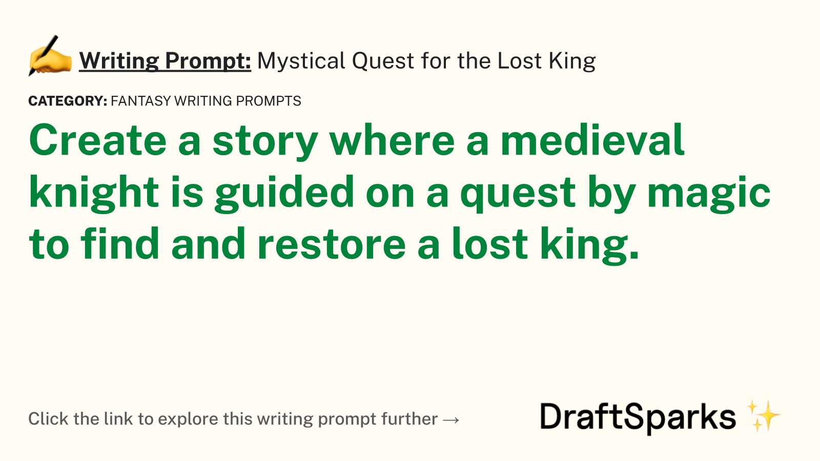Mystical Quest for the Lost King