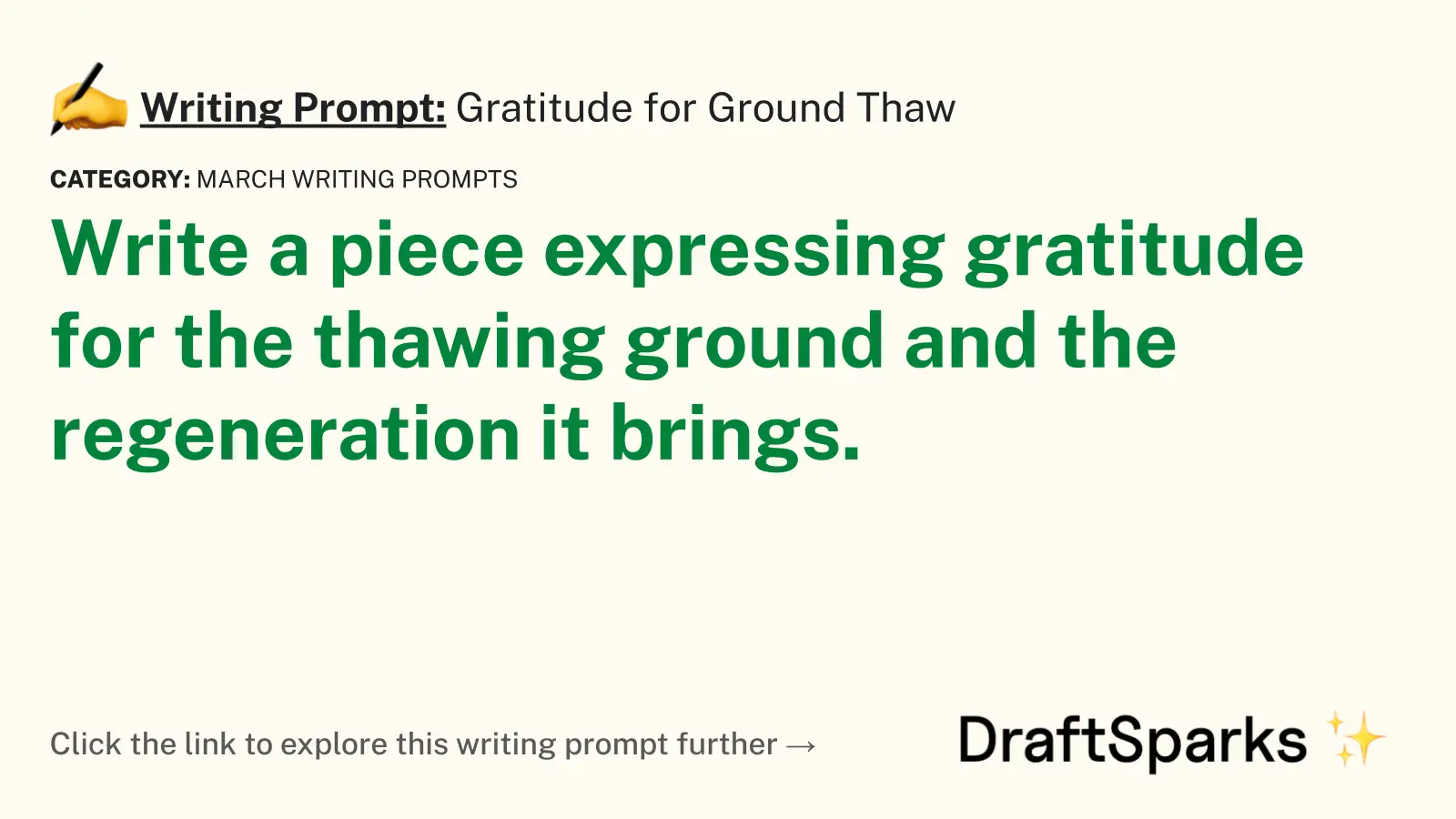 Gratitude for Ground Thaw