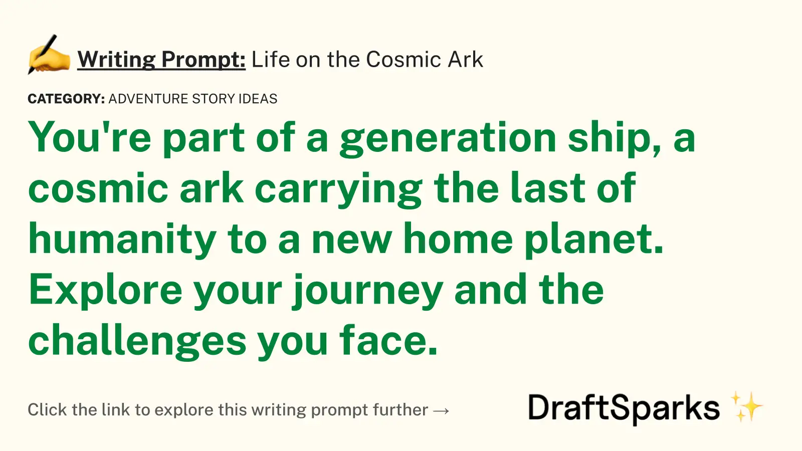 Life on the Cosmic Ark