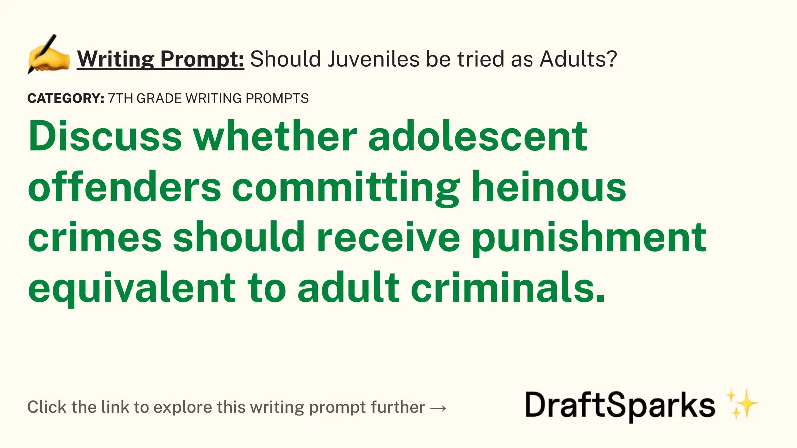 Should Juveniles be tried as Adults?
