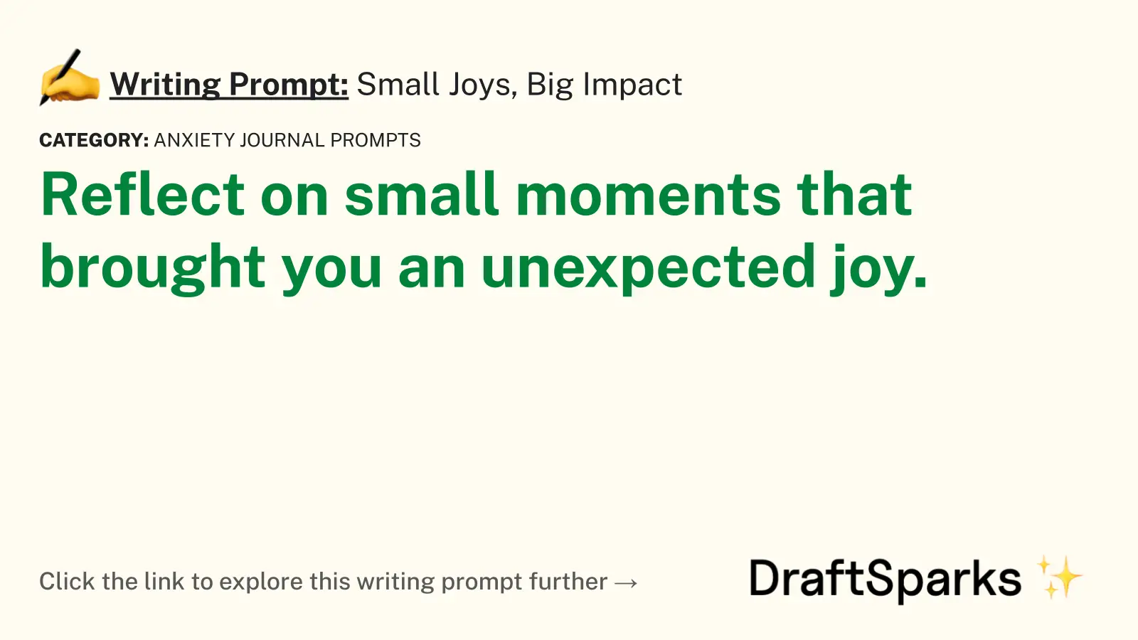 Small Joys, Big Impact
