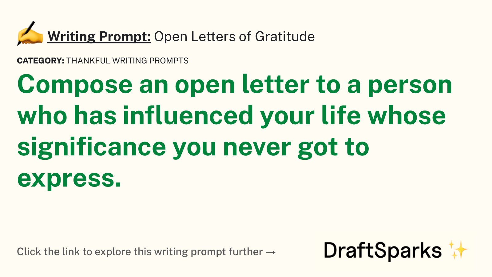 Open Letters of Gratitude