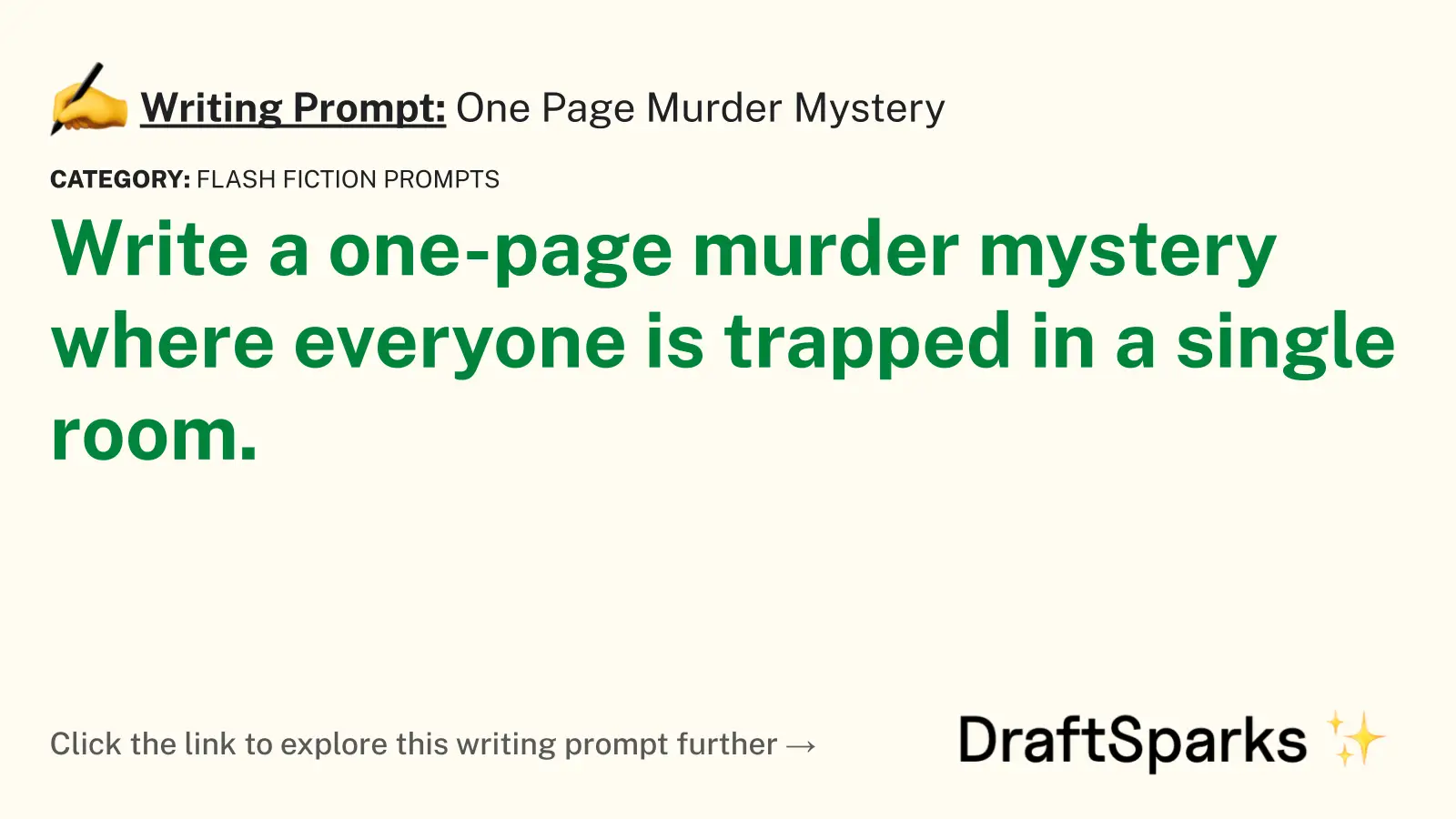 One Page Murder Mystery
