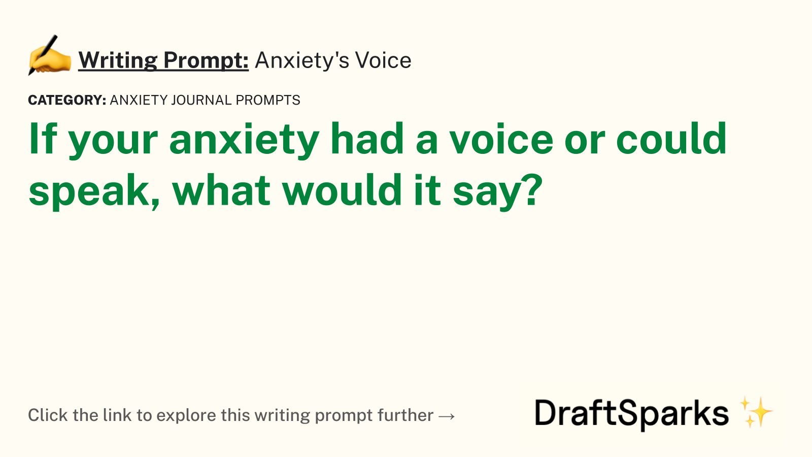 Anxiety’s Voice