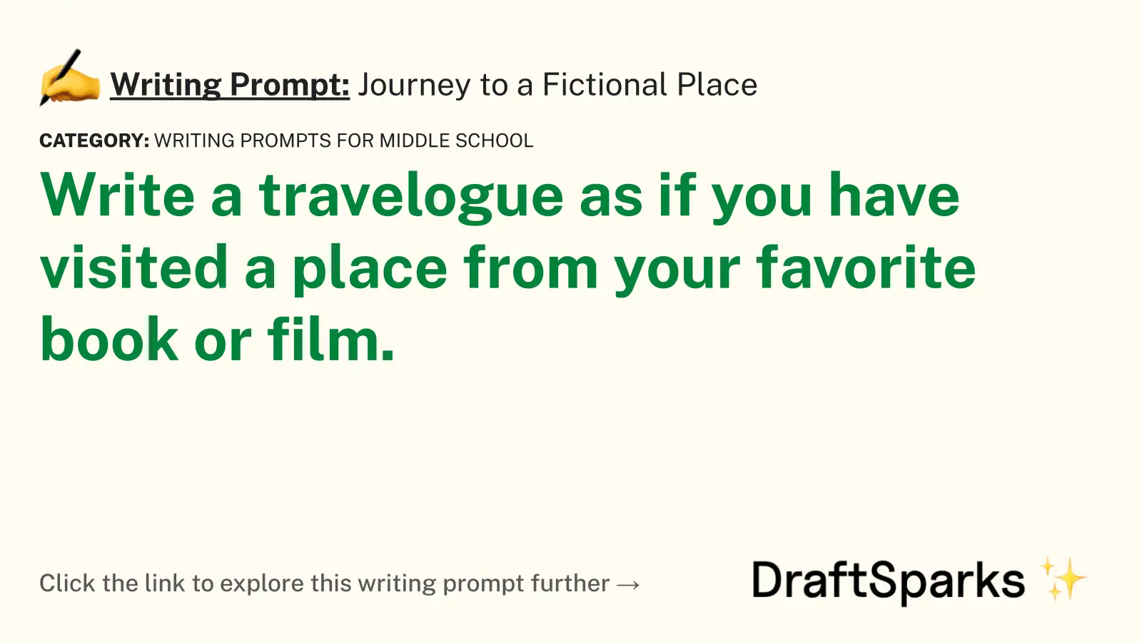 Journey to a Fictional Place