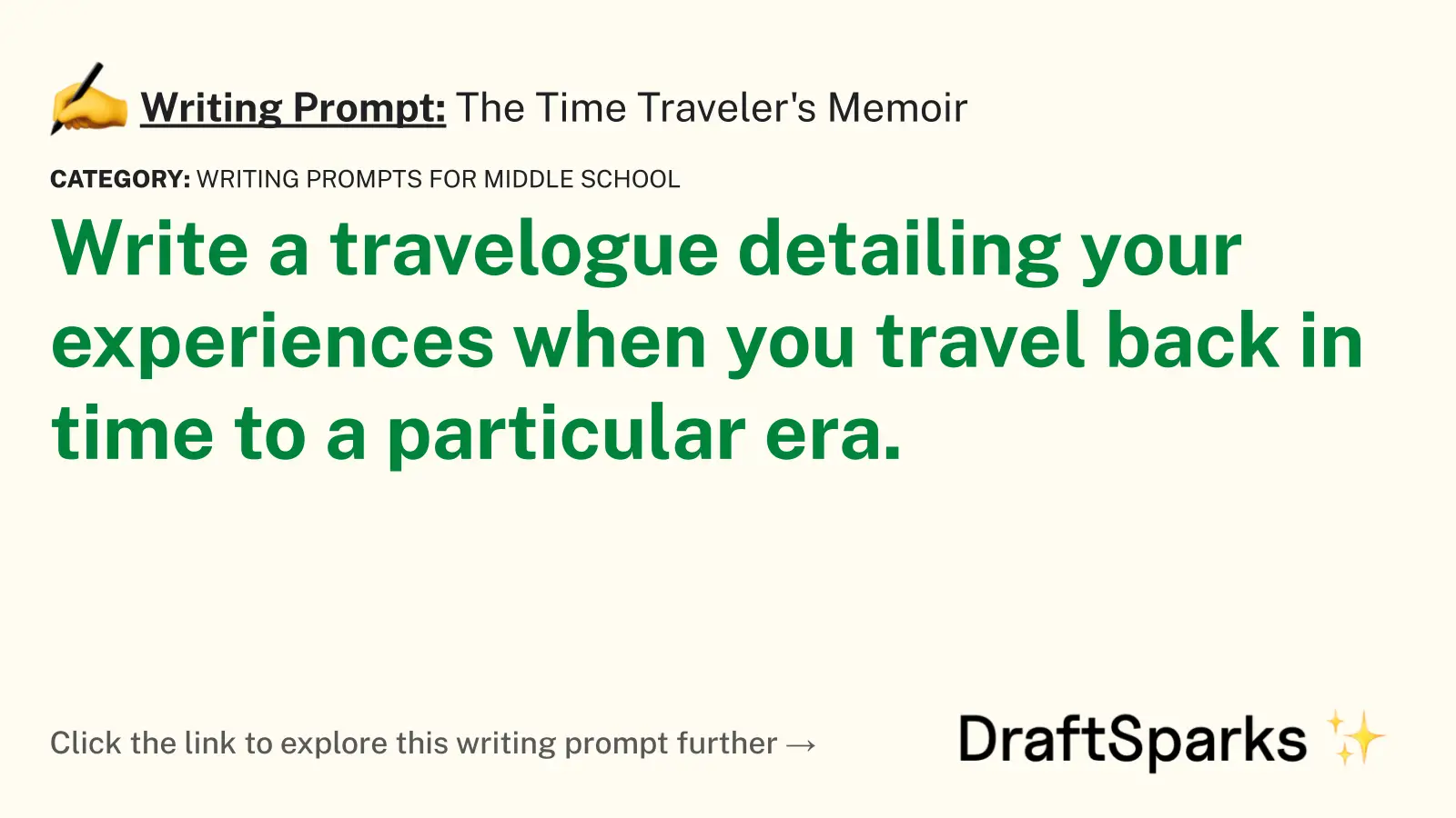 The Time Traveler’s Memoir