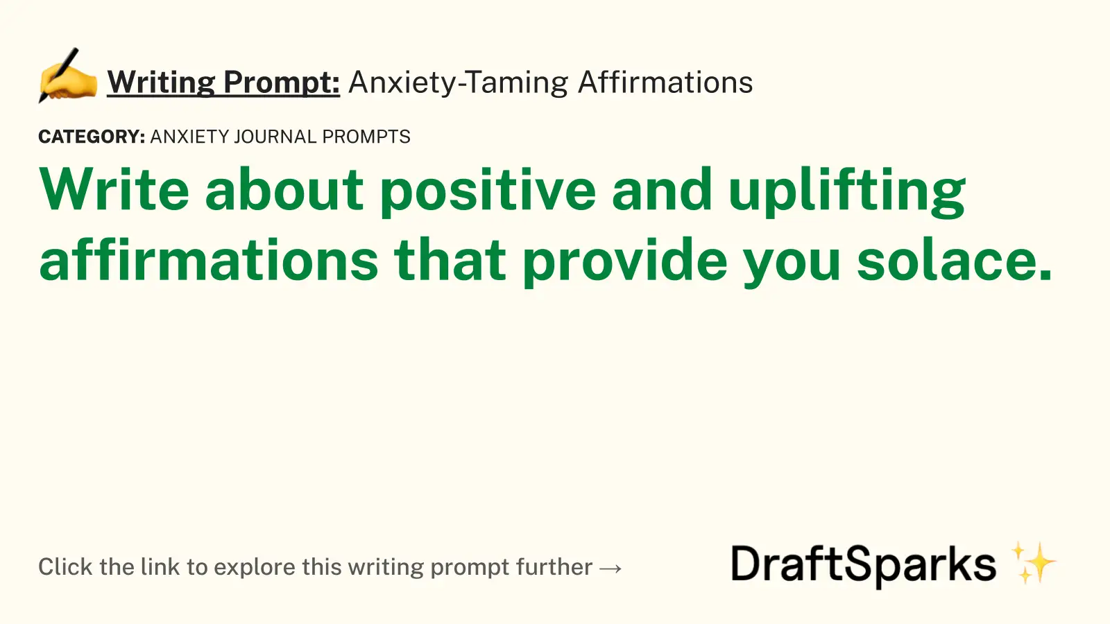 Anxiety-Taming Affirmations