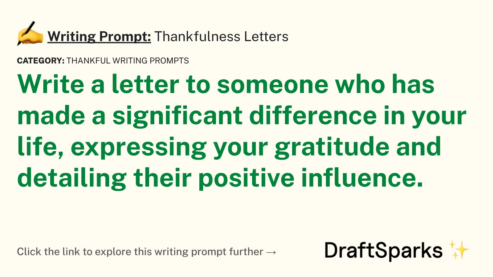 Thankfulness Letters