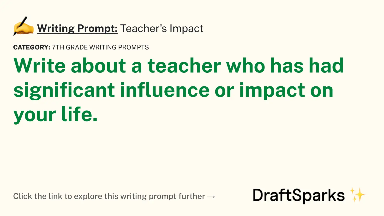 Teacher’s Impact