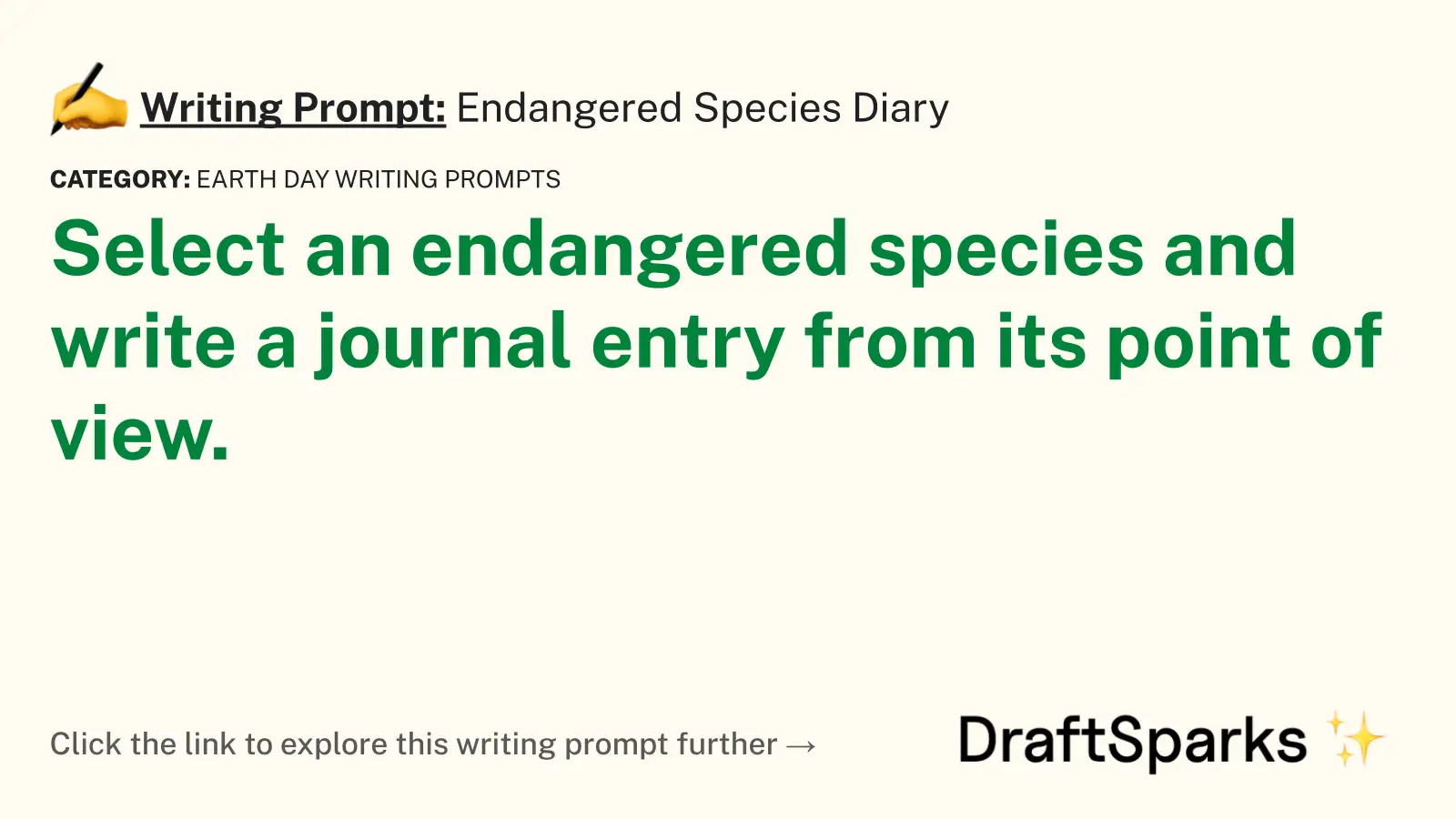 Endangered Species Diary