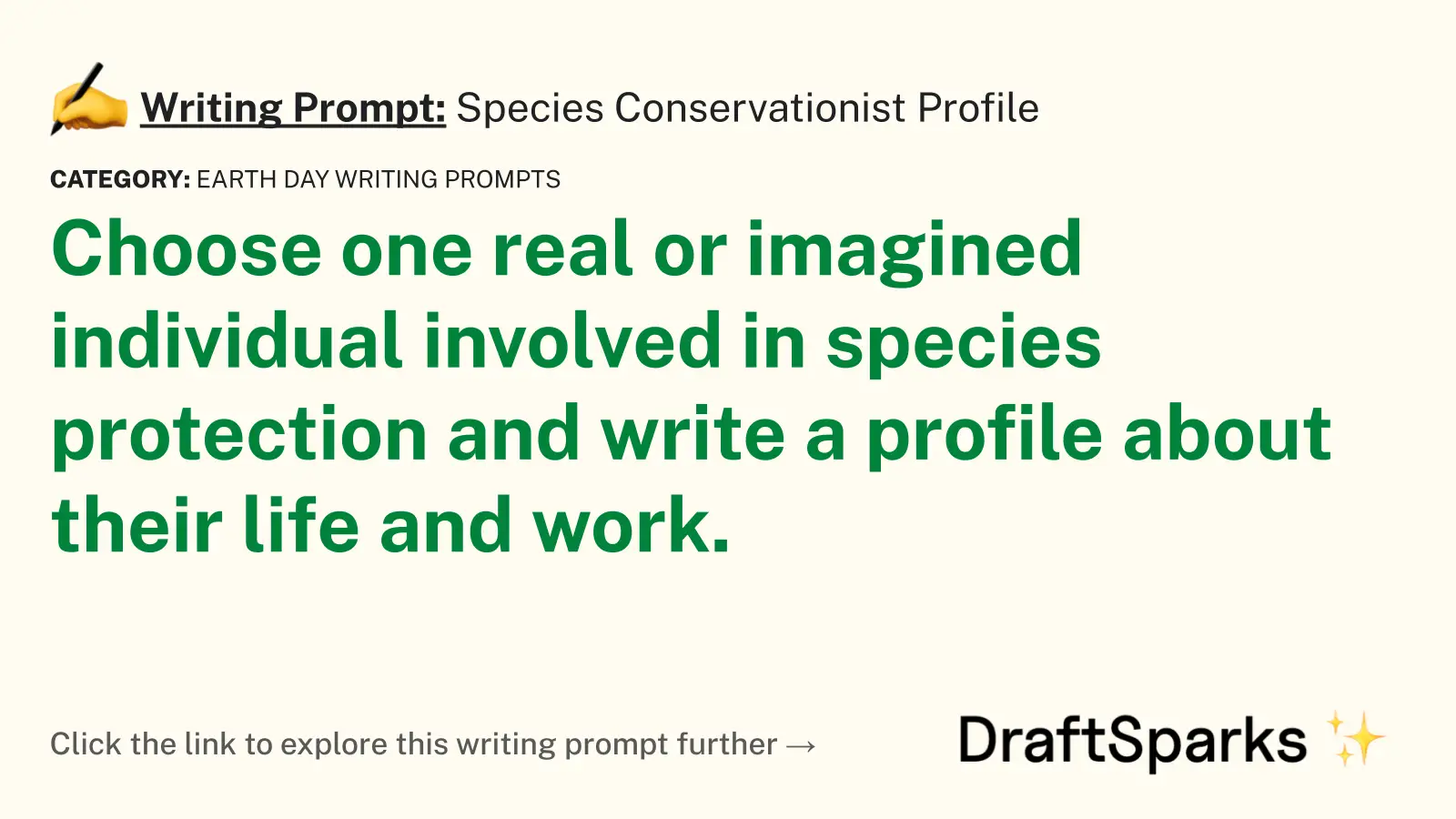 Species Conservationist Profile