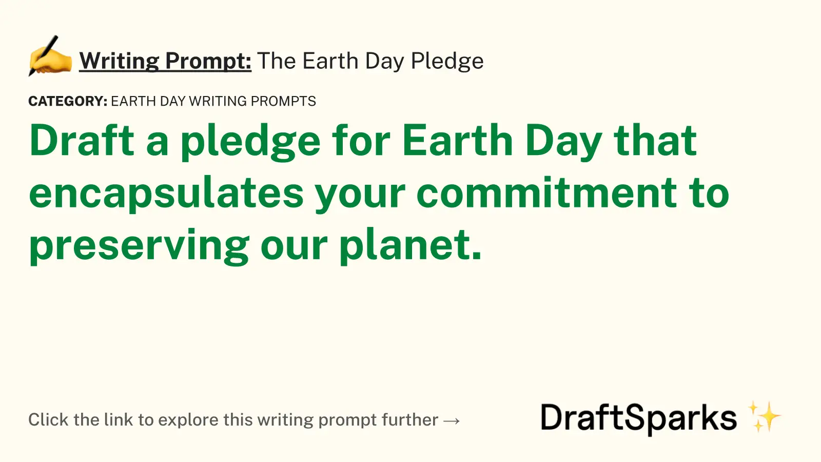 The Earth Day Pledge