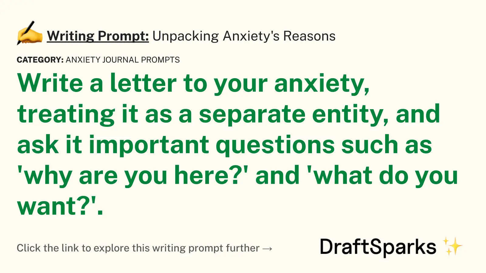 Unpacking Anxiety’s Reasons